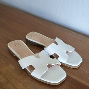 a new day White Open-Toe Slide Mules